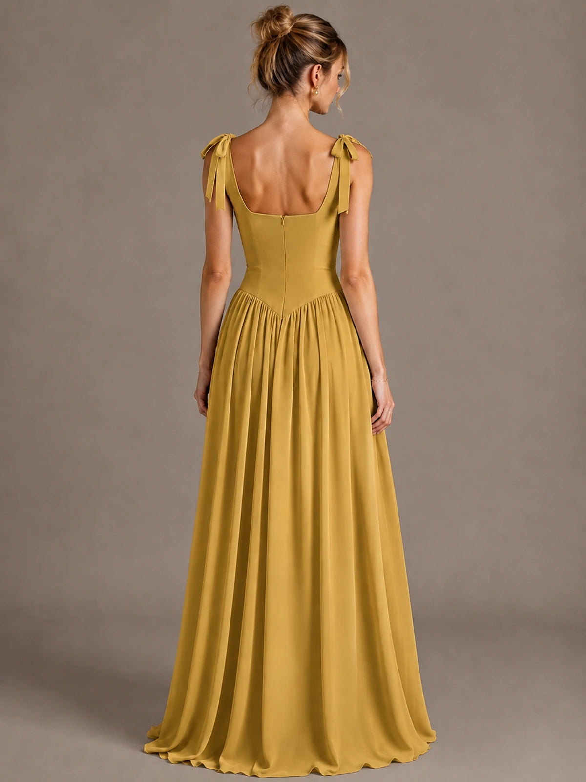 Square Neck A-Line Maxi Dress