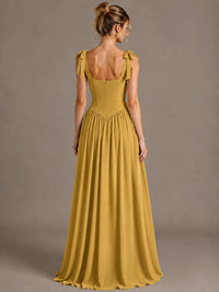 Square Neck A-Line Maxi Dress