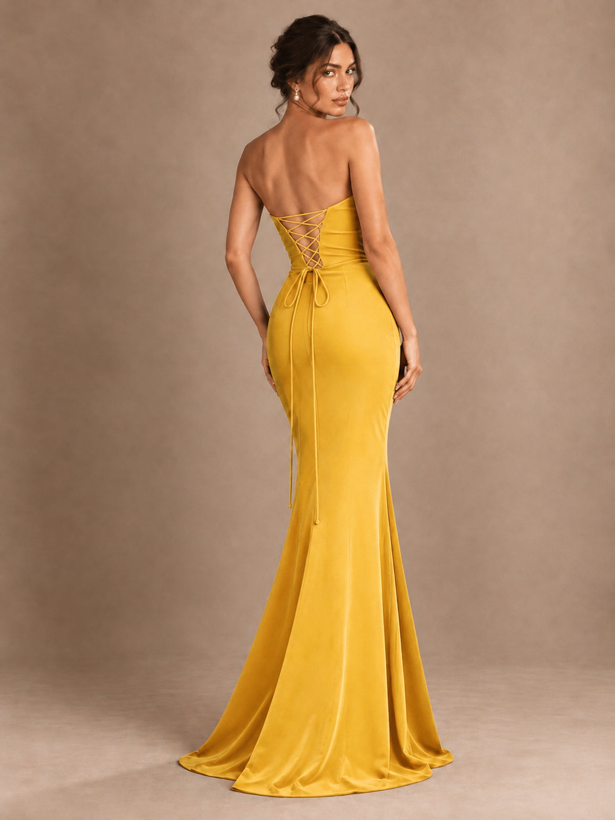 Emerald Green Strapless Mermaid Prom Dress with 3D Rose & Keyhole Cutout
