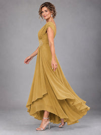 Cap Sleeve Chiffon A-Line Mother of the Bride Dress
