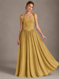 Square Neck A-Line Maxi Dress