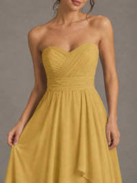 Strapless Ruffle A-Line Maxi Dress