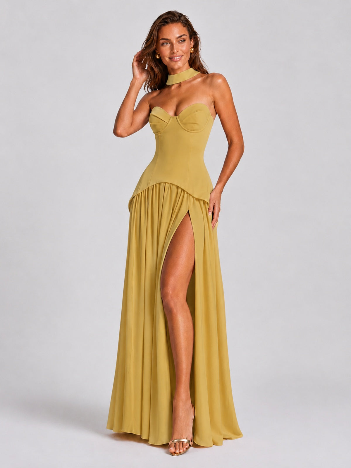 Strapless Sweetheart High Slit Prom & Formal Dress