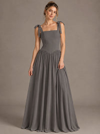 Square Neck A-Line Maxi Dress