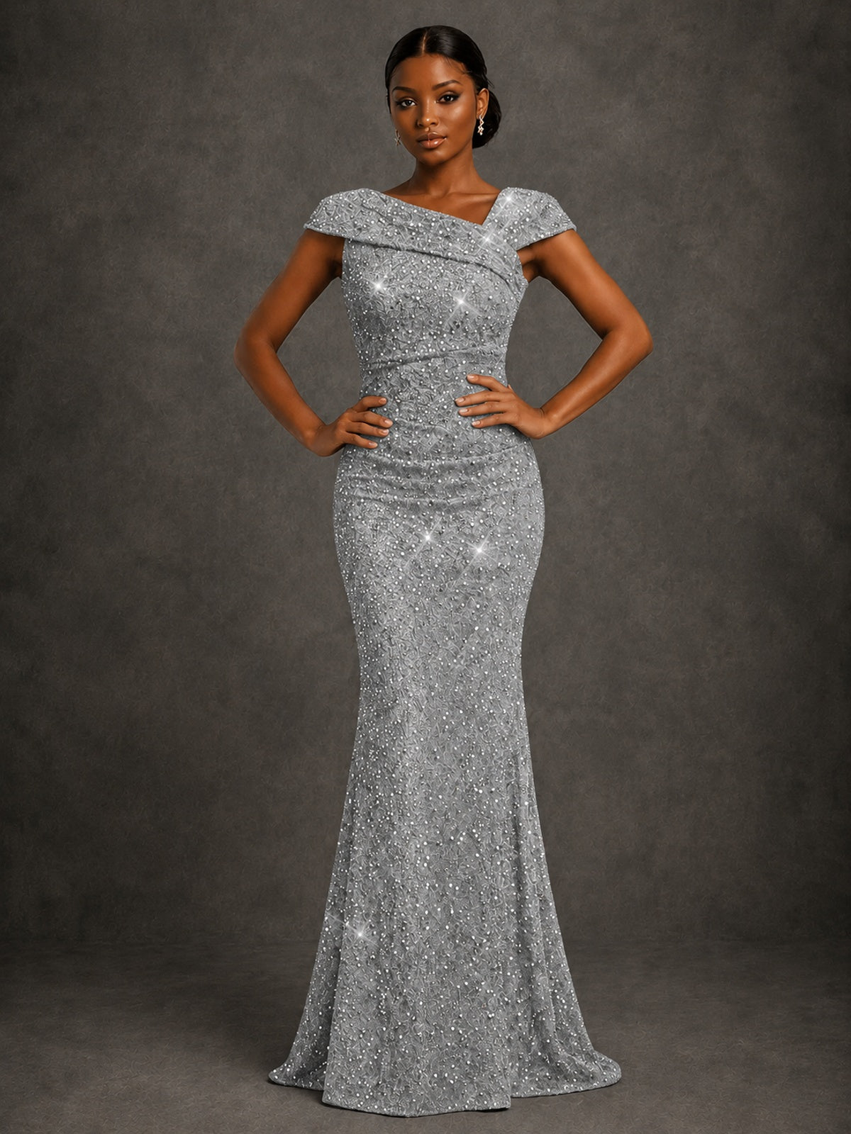 Sequin Off Shoulder Mermaid Prom Dress