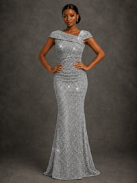 Sequin Off Shoulder Mermaid Prom Dress