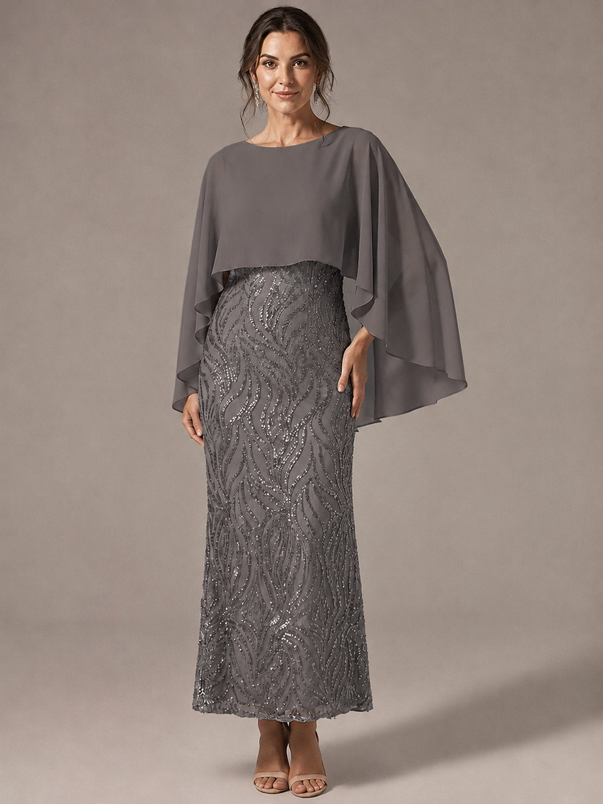 Light Blue Sequin 2 Pieces Mother of the Bride Dress