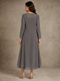Sequin Chiffon Mother of the Bride Dress with Jacket