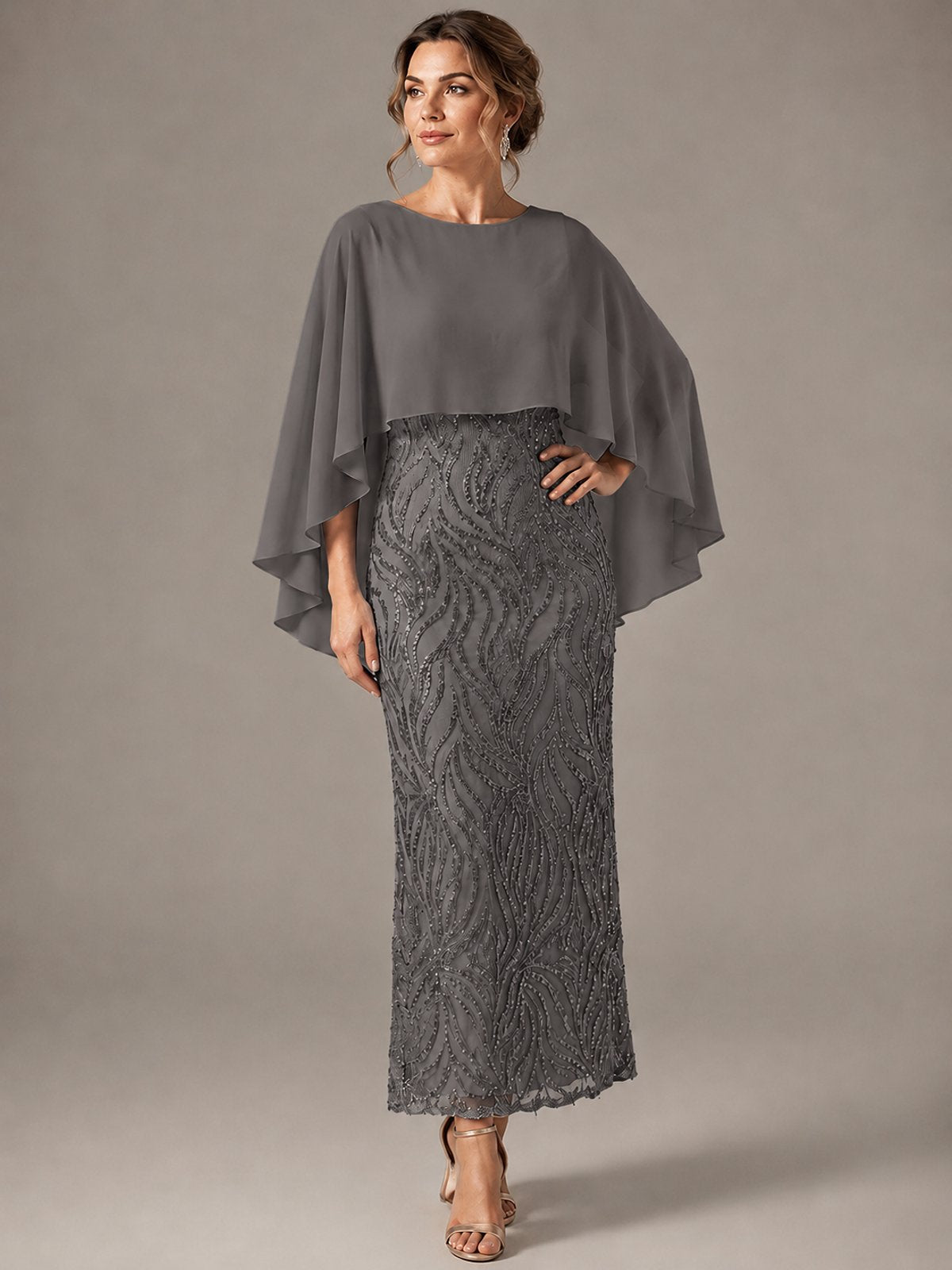 Light Blue Sequin 2 Pieces Mother of the Bride Dress