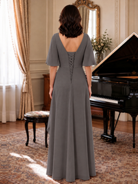 V-Neck Chiffon Lace Mother of the Bride Dresses