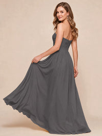 Strapless Pleated Chiffon A-Line Bridesmaid Dress
