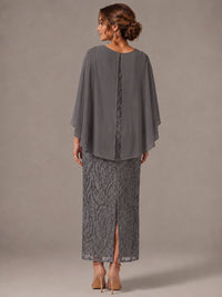 Light Blue Sequin 2 Pieces Mother of the Bride Dress