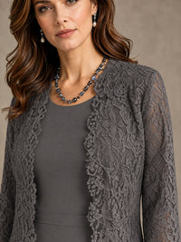 2-Piece Chiffon Mother of the Bride Dress with Lace Jacket