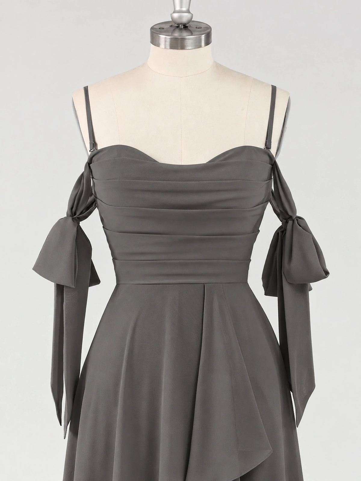 A-Line Ruffles Chiffon Bridesmaid Dress with Slit