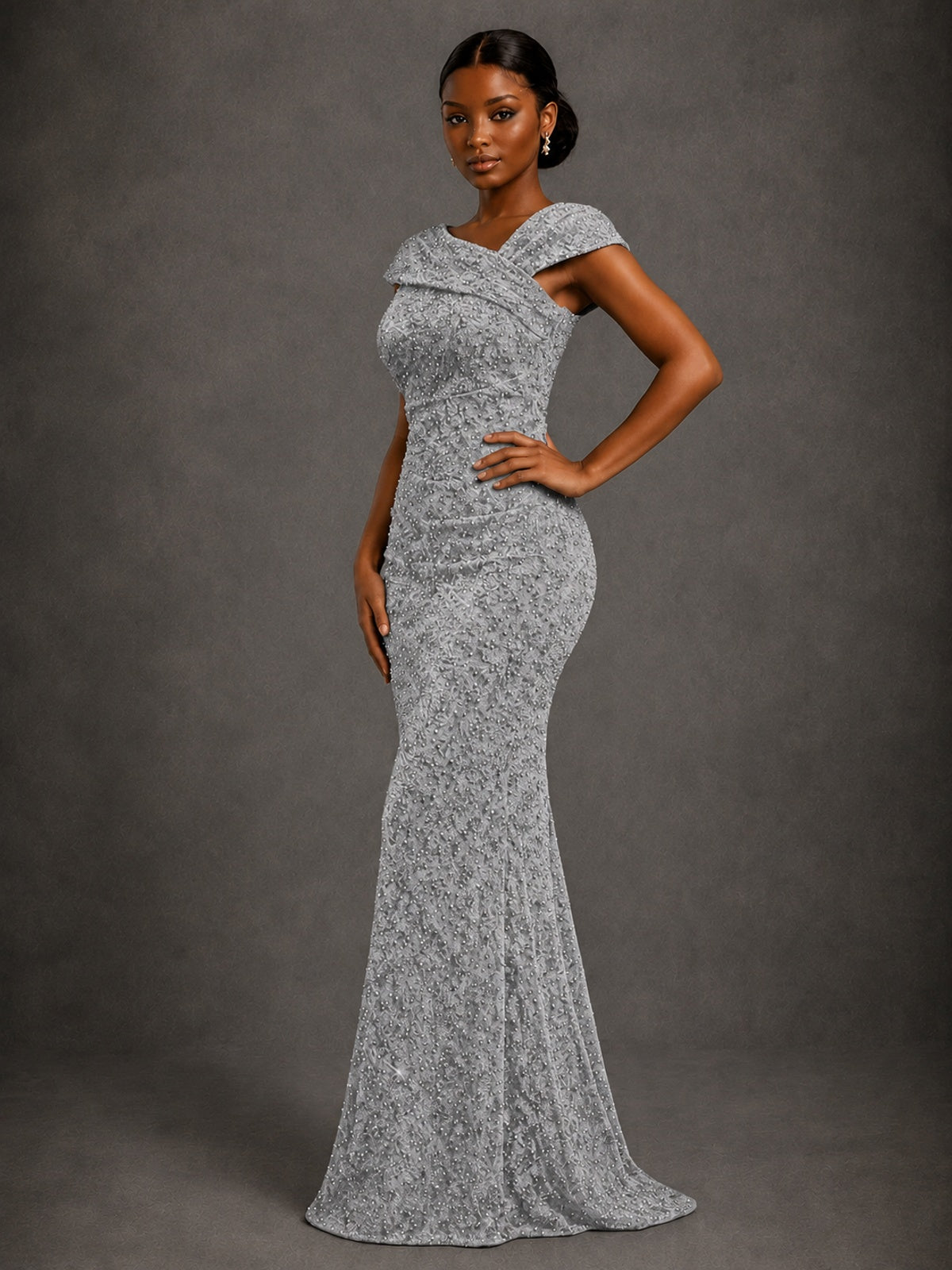 Sequin Off Shoulder Mermaid Prom Dress