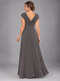 Cap Sleeve Chiffon A-Line Mother of the Bride Dress