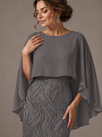 Light Blue Sequin 2 Pieces Mother of the Bride Dress
