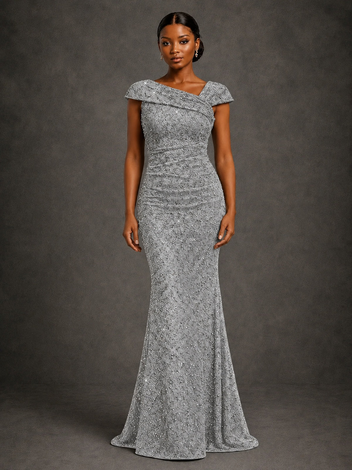 Sequin Off Shoulder Mermaid Prom Dress