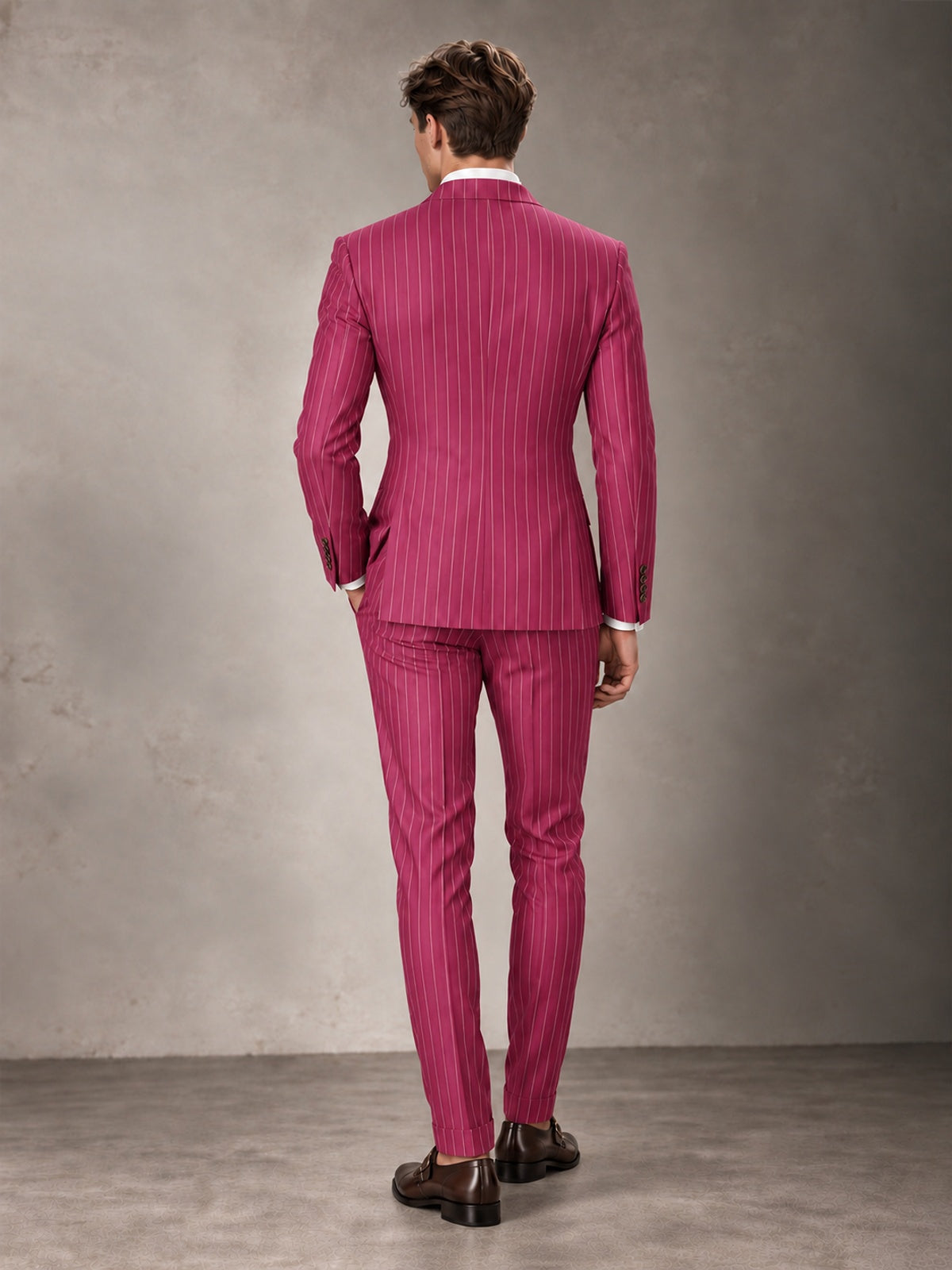 Double Breasted Pinstripe Men's Suit 2 Piece (Jacket & Pants) for Wedding & Formal Prom
