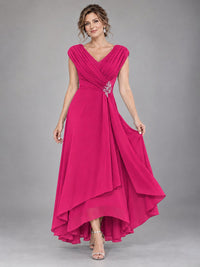 Cap Sleeve Chiffon A-Line Mother of the Bride Dress