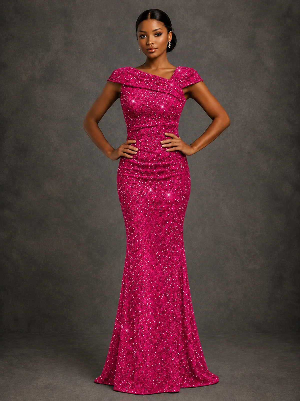 Sequin Off Shoulder Mermaid Prom Dress