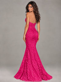 Strapless Corset Mermaid Prom Dress Lace Appliqué Formal Gown