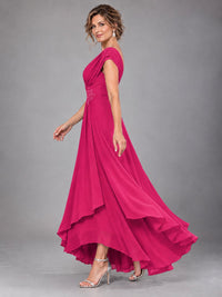 Cap Sleeve Chiffon A-Line Mother of the Bride Dress