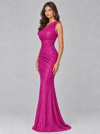Sequin Mermaid One Shoulder Prom Dress Long formal Gown