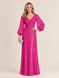Sparkle Sequin Mother of The Bride Dresses with Long Sleeves