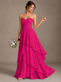 Strapless Ruffle A-Line Maxi Dress