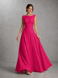 Blush Pink Lace Applique A-Line Bridesmaid Dress