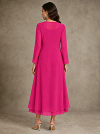 Sequin Chiffon Mother of the Bride Dress with Jacket