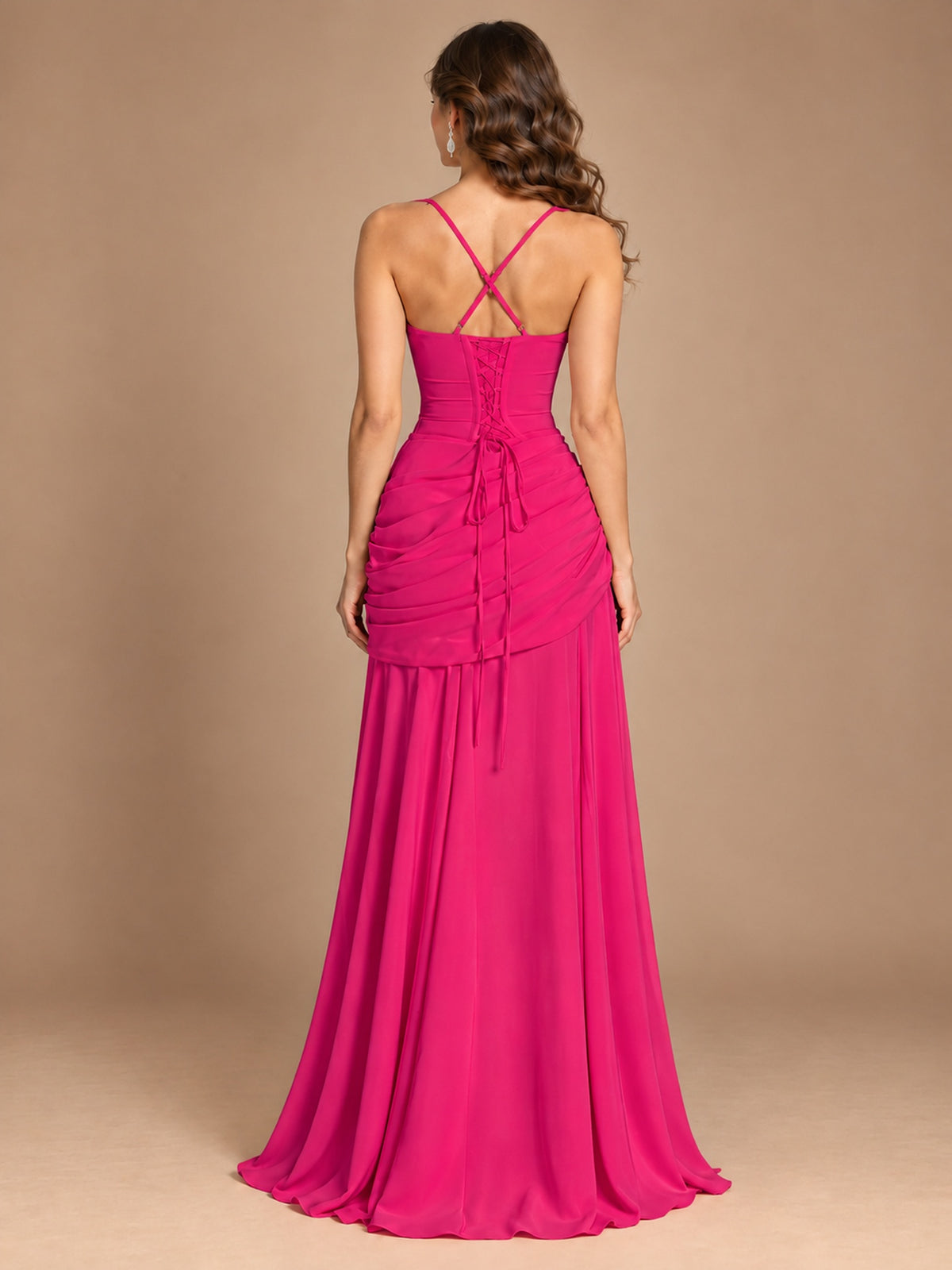 Butter Yellow Square Neck Ruched A-Line Prom Dress