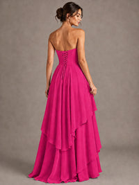 Strapless Ruffle A-Line Maxi Dress