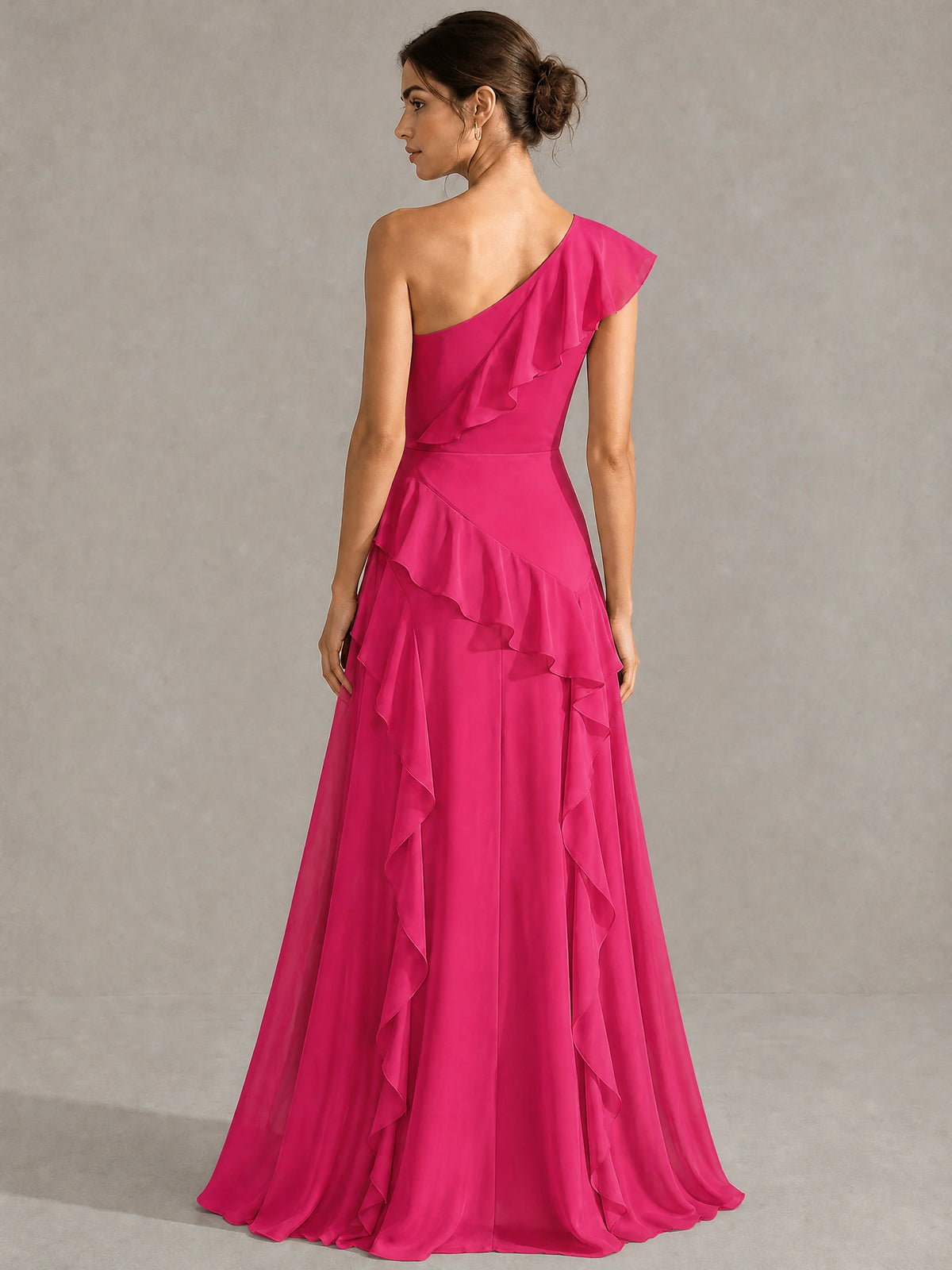 Sage Green One Shoulder Ruffle Bridesmaid Dress