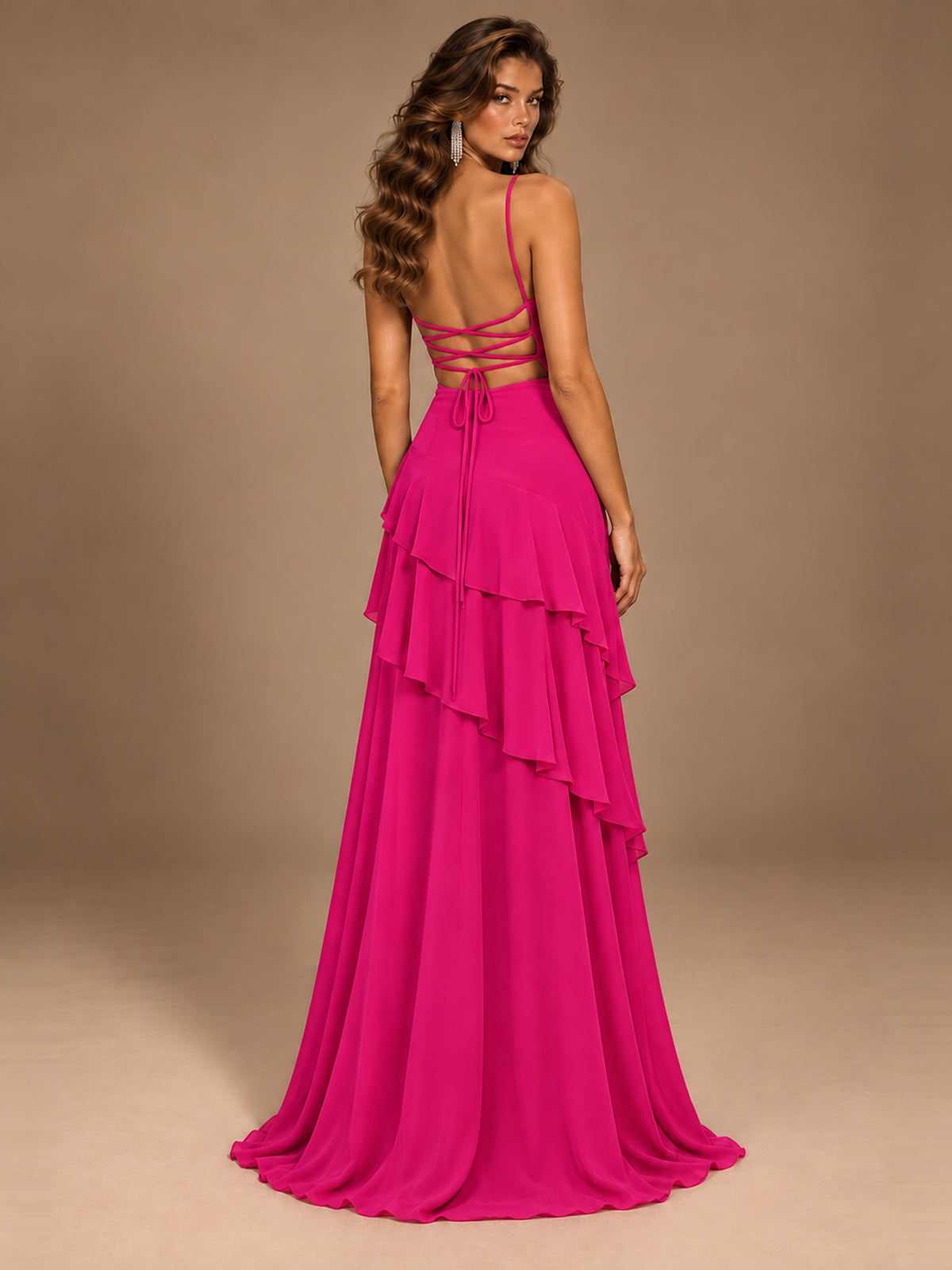 Sweetheart A-Line Ruffle Prom Dress with Spaghetti Straps