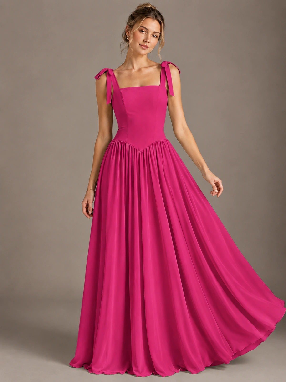Square Neck A-Line Maxi Dress