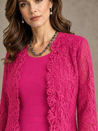 2-Piece Chiffon Mother of the Bride Dress with Lace Jacket