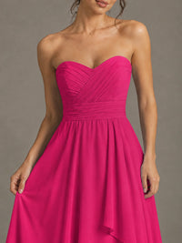 Strapless Ruffle A-Line Maxi Dress