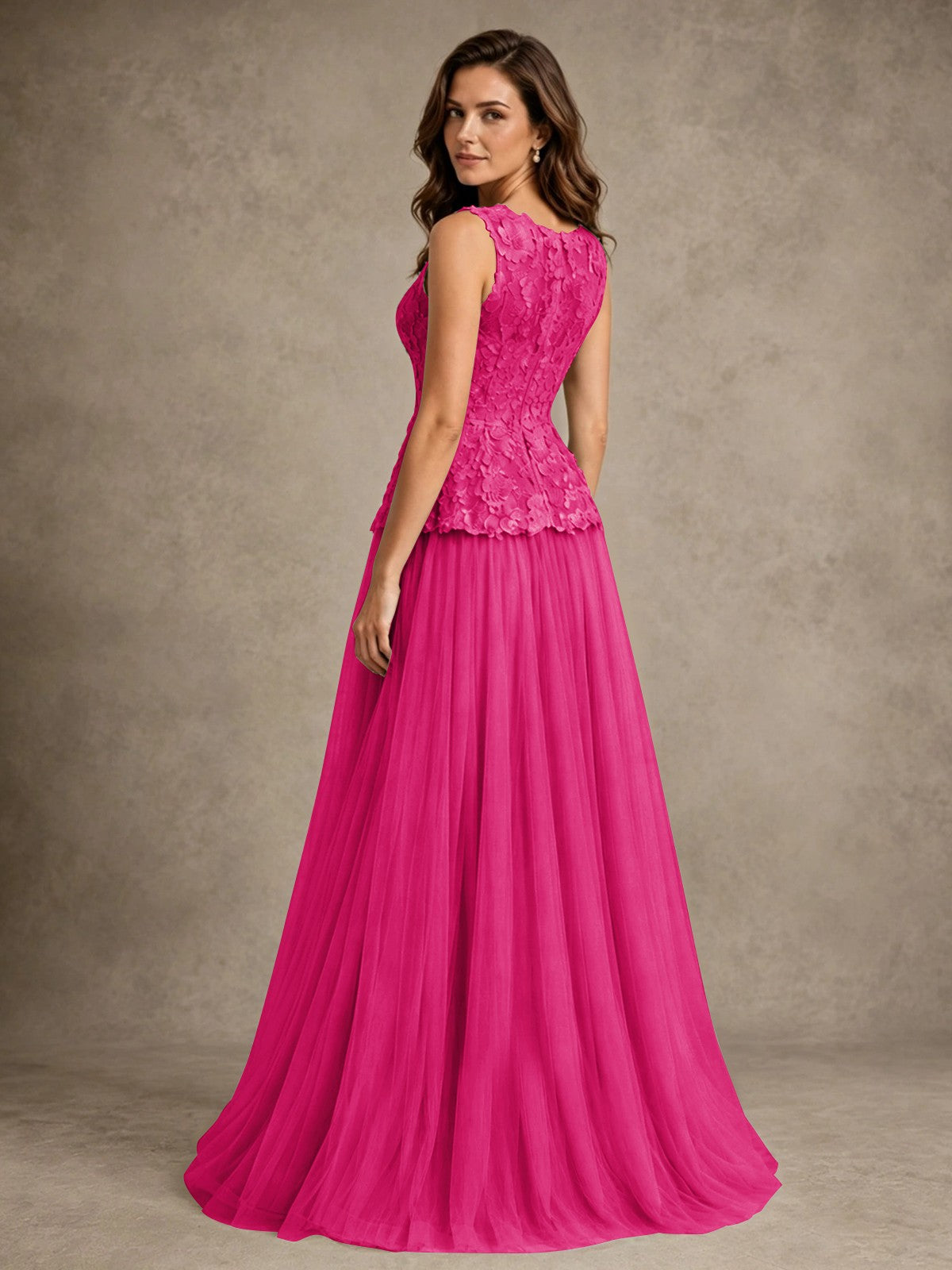 A-Line Chiffon Mother of the Bride Dress with Lace Appliques