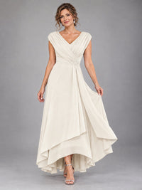 Cap Sleeve Chiffon A-Line Mother of the Bride Dress