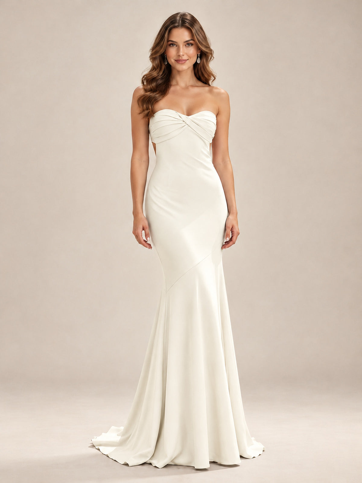 Light Blue Strapless Sweetheart Mermaid Prom Dress with Pleated Bodice