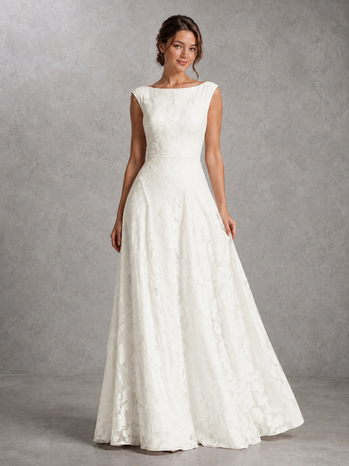 Blush Pink Lace Applique A-Line Bridesmaid Dress