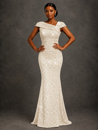 Sequin Off Shoulder Mermaid Prom Dress