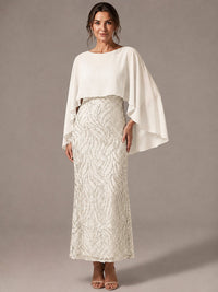 Light Blue Sequin 2 Pieces Mother of the Bride Dress