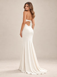 Light Blue Strapless Sweetheart Mermaid Prom Dress with Pleated Bodice