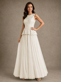 A-Line Chiffon Mother of the Bride Dress with Lace Appliques