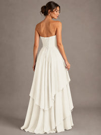 Strapless Ruffle A-Line Maxi Dress