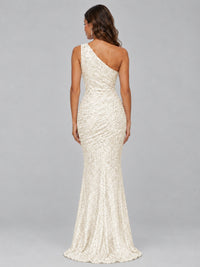 Sequin Mermaid One Shoulder Prom Dress Long formal Gown
