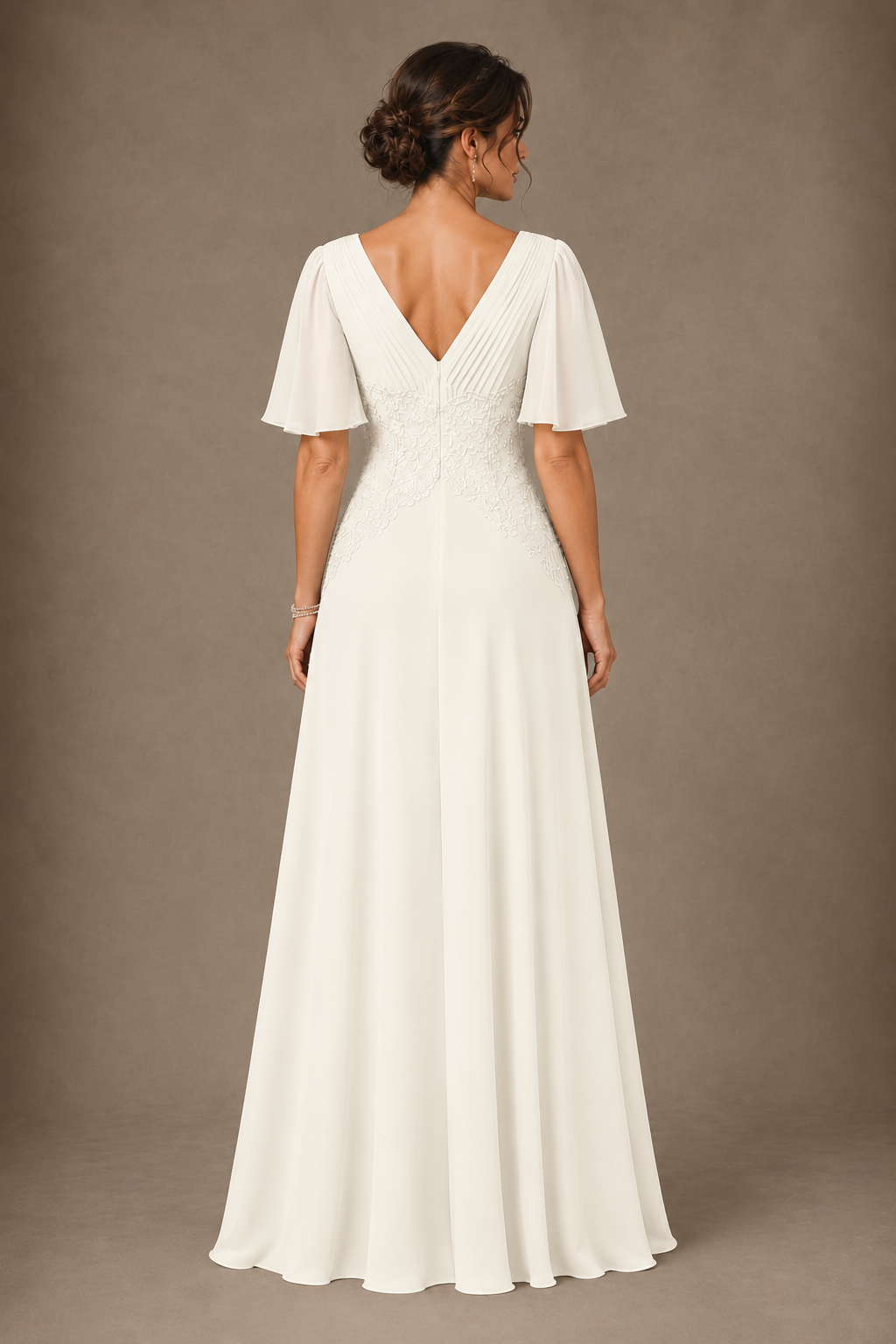 A-Line Chiffon Mother of the Bride Dress with Applique